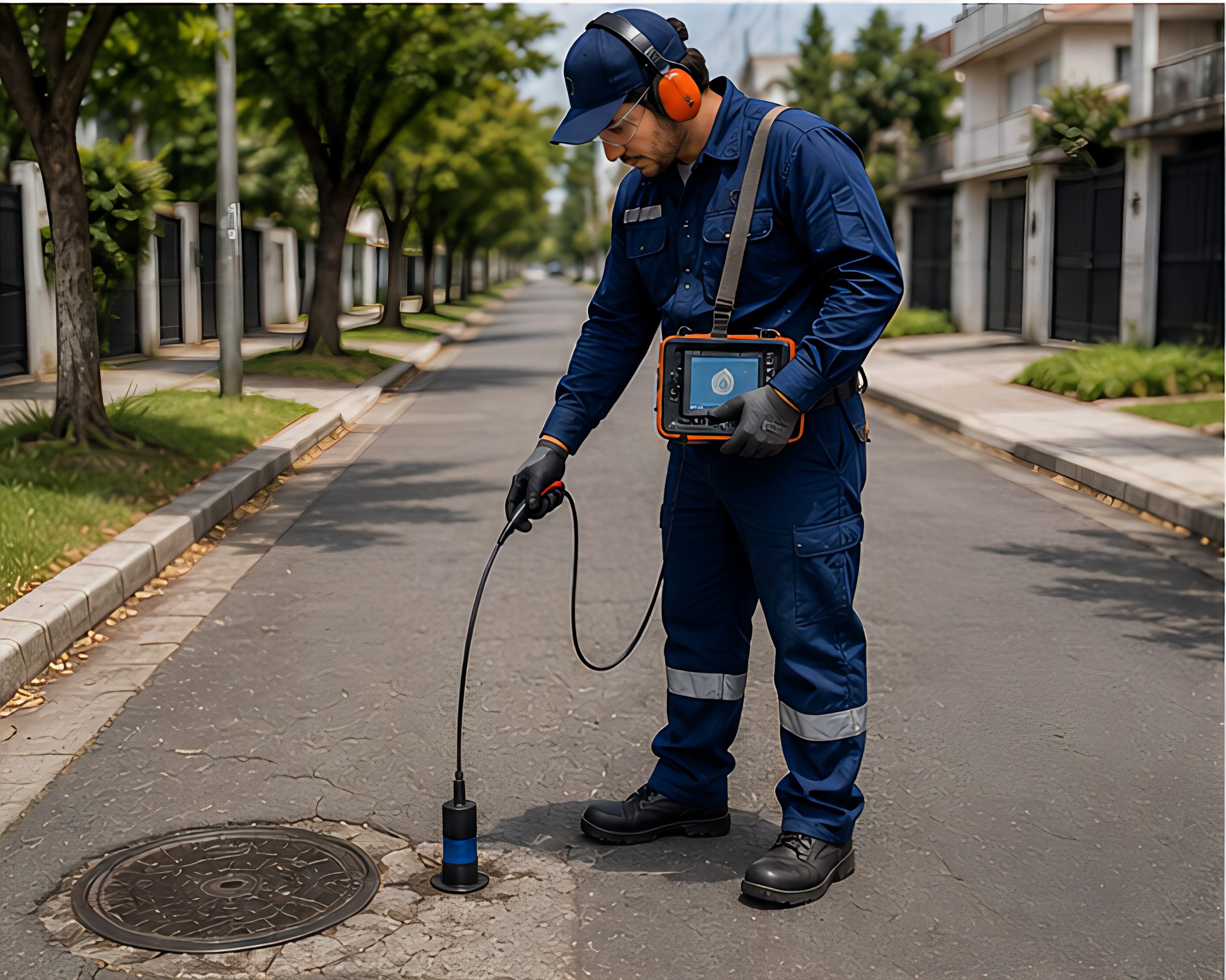 Detección de fugas con equipo geófono